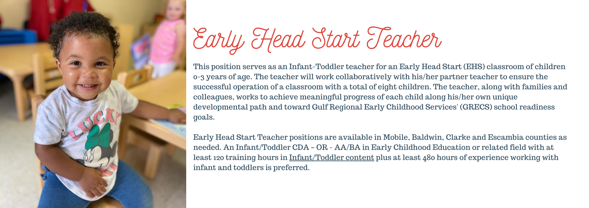 Early Head Start teacher career